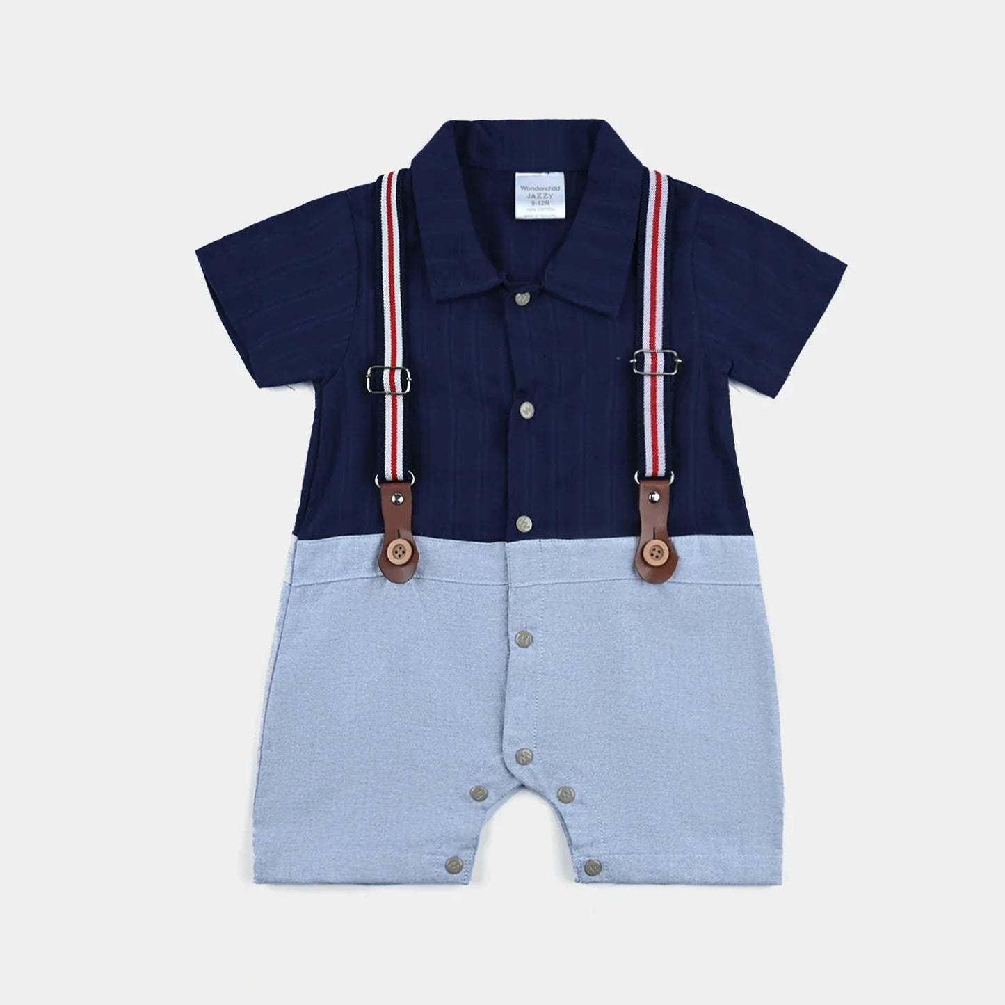 Baboolo Infant Cotton Interlock Woven Romper - Baboolo