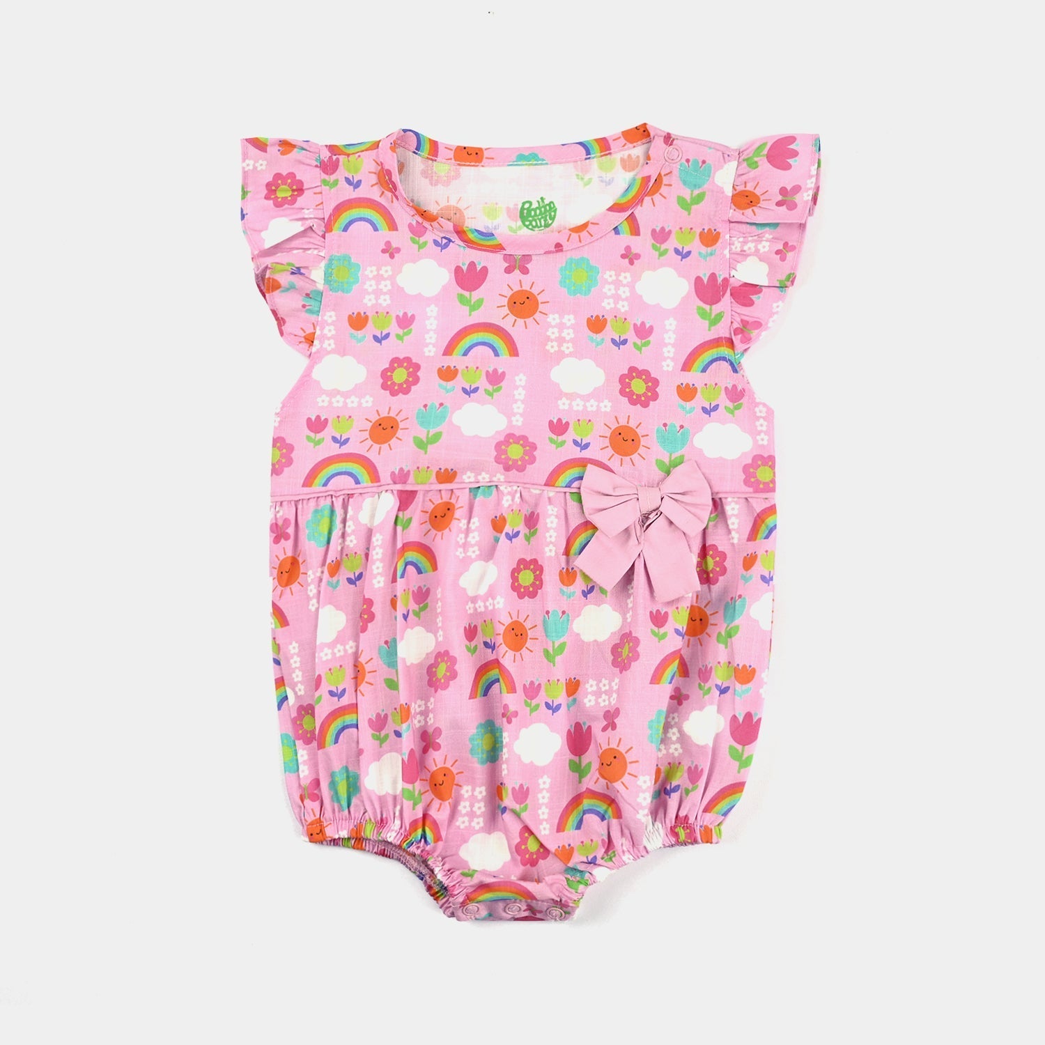 Baboolo Infant Girls Cotton Slub Romper - Baboolo