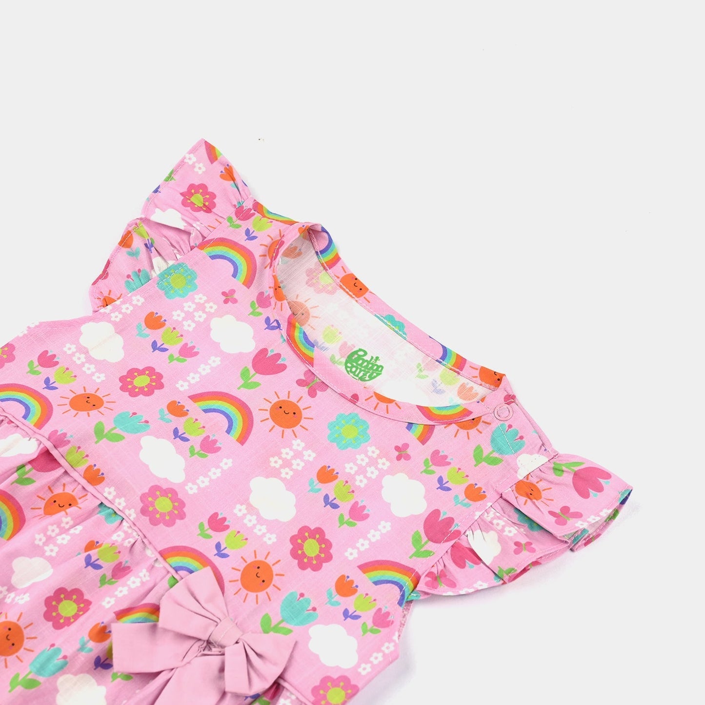 Baboolo Infant Girls Cotton Slub Romper - Baboolo