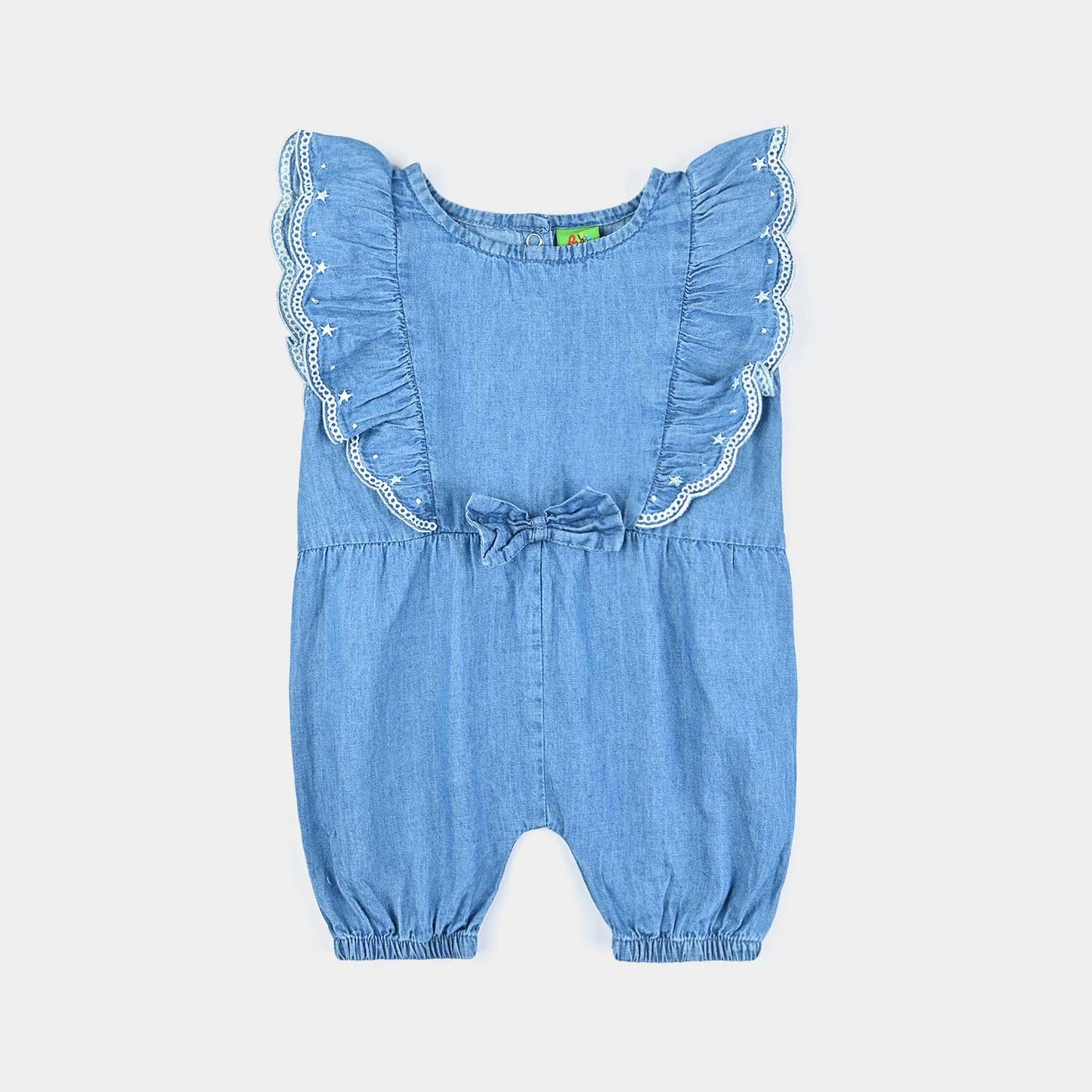Baboolo Infant Girls Tensile Denim Romper - Baboolo
