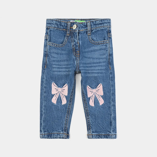 Baboolo Baby Girls Casual Denim Stretch Pant - Baboolo