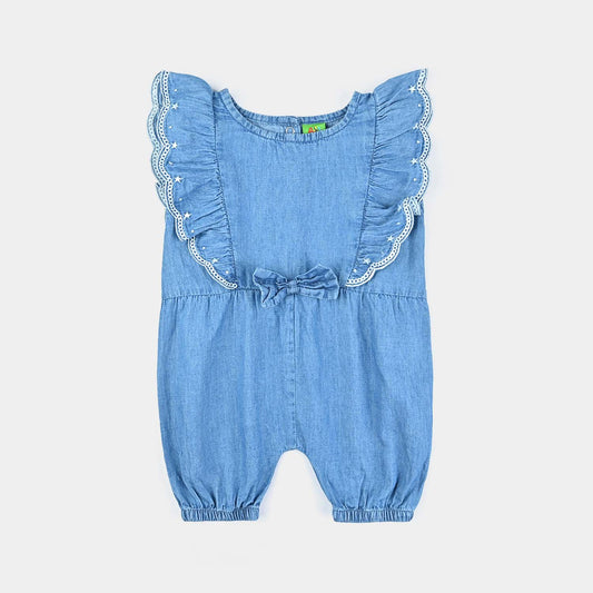 Baboolo Infant Girls Tensile Denim Romper - Baboolo